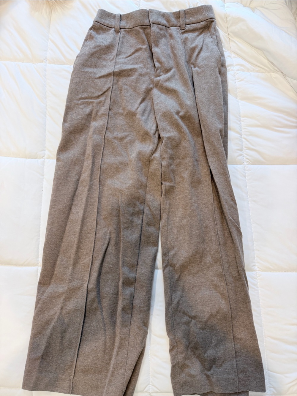Uniqlo Women's Taupe Wide-Leg Trousers